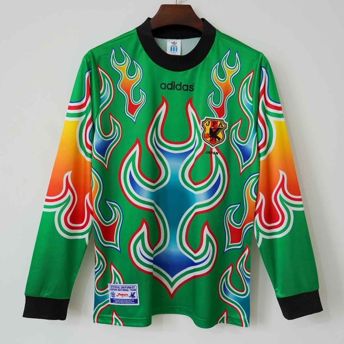 camisa-japao-verde-goleiro-1998-manga-longa-masculina (1) Camisa Japão Verde Goleiro Chamas 1998 Manga Longa Masculina