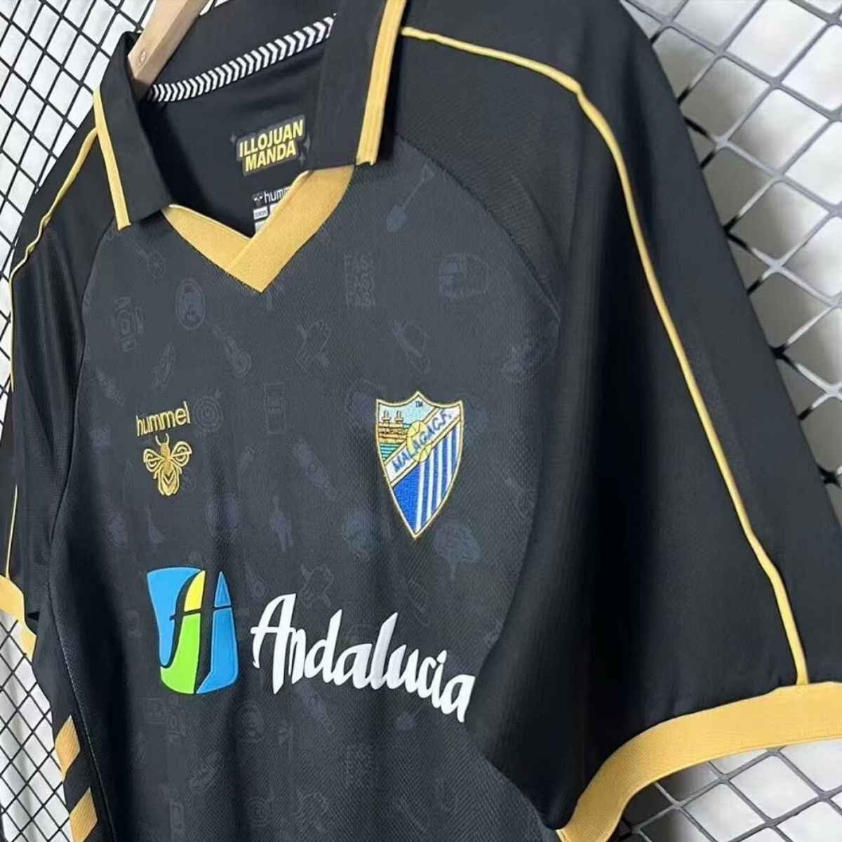 camisa-malaga-cf-preta-retro-masculina Camisa Málaga CF Preta Retrô Especial 2025/26 Masculina