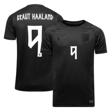 Camisa Noruega Preta Haaland #9 Copa 2026/27 Away II Masculina
