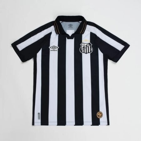 Camisa Santos FC Preta Listrada Polo 2026/27 Reserva II Masculina