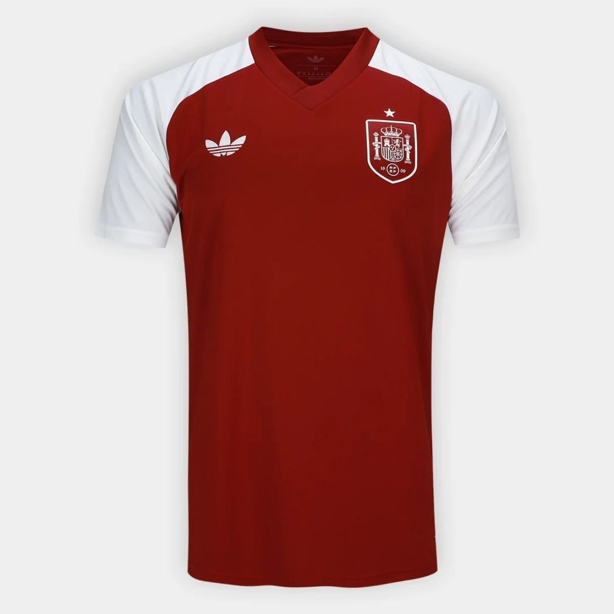 camisa-selecao-espanha-away-2026-prejogo-adidas-originals-masculina-FBA-838R-788 Camisa Espanha Vermelha Copa 2026/27 Pré-Jogo Originals Masculino