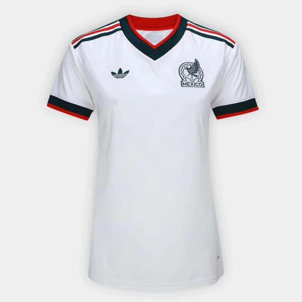 camisa-selecao-mexico-away-2026-sn-tocedor-adidas-originals-feminina-FBA-834W-014 Camisa México Branca Copa 2026/27 Away II Originals Feminina