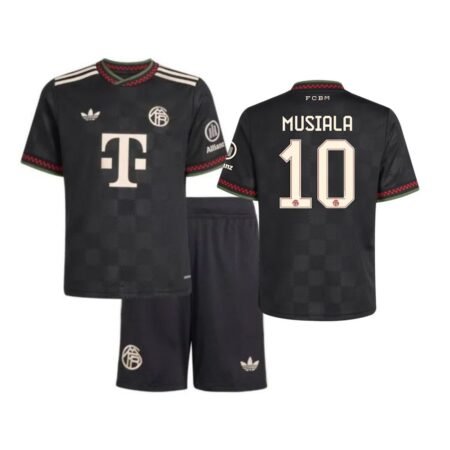Kit Infantil Bayern de Munique Preto Musiala #10 2025/26 Third Unissex
