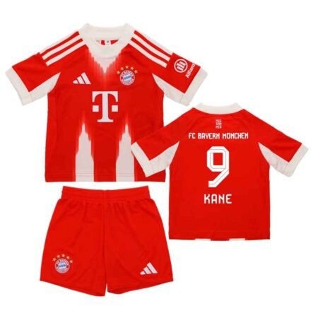 Kit Infantil Bayern de Munique Vermelha Harry Kane #9 2025/26 Home Unissex