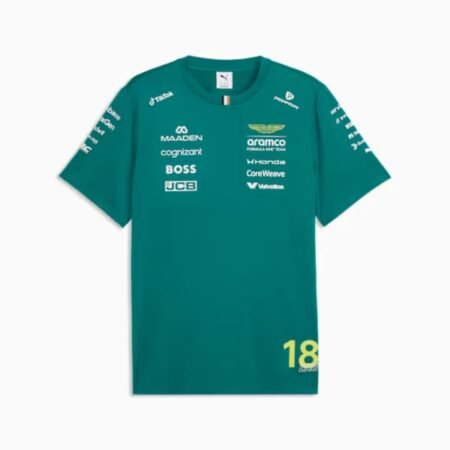 Camisa Aston Martin Verde Cognizant F1 2026/27 Stroll #18 Drive Masculina