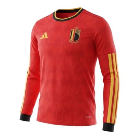 Camisa Bélgica Vermelha Copa 2026/27 Home I Manga Longa Masculina