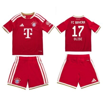Kit Infantil Bayern de Munique Vermelha Olise #17 2026/27 Home Unissex