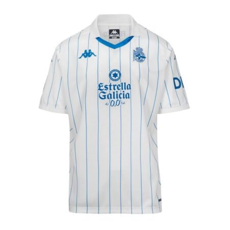 Camisa Deportivo La Coruña Branco 2025/26 Home Rodada Retrô Masculina