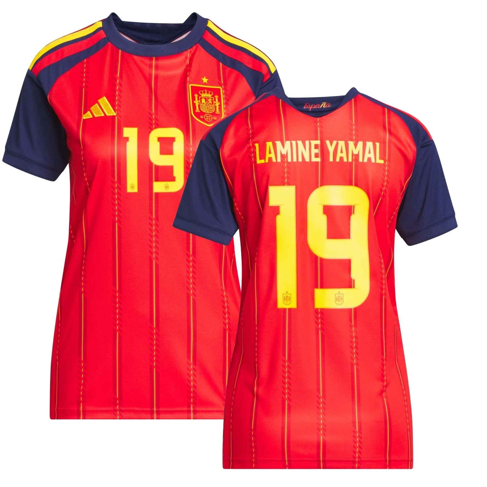 camisa-espanha-vermelha-copa-lamine-yamal-19-2026-27-home-feminina Camisa Espanha Vermelho Copa Lamine Yamal 2026/27 Home I Feminina