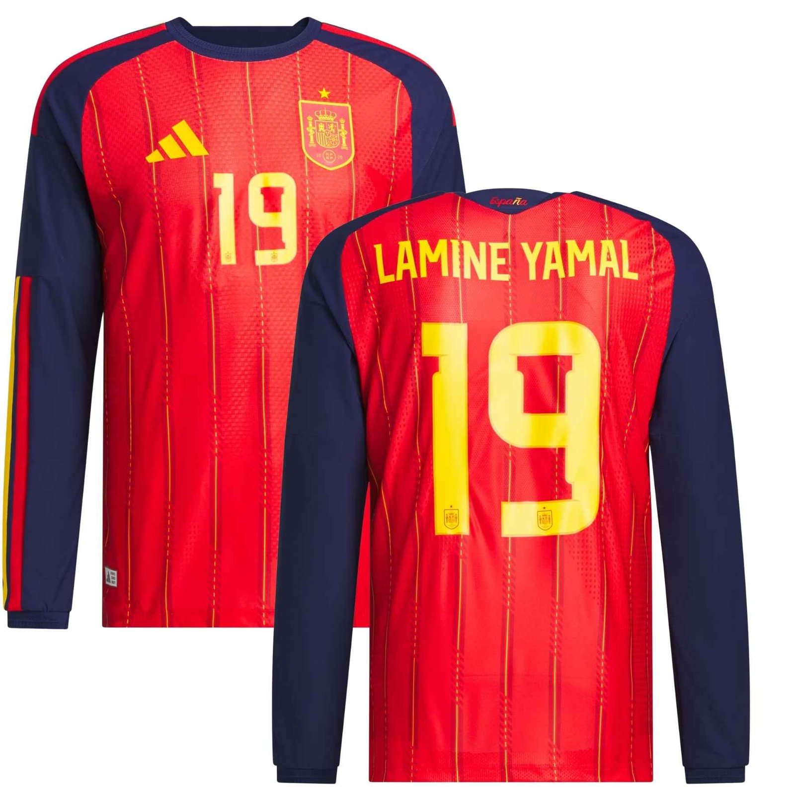 camisa-espanha-vermelha-copa-lamine-yamal-19-2026-27-home-manga-longa Camisa Espanha Vermelho Copa Lamine Yamal 2026/27 Home I Manga Longa