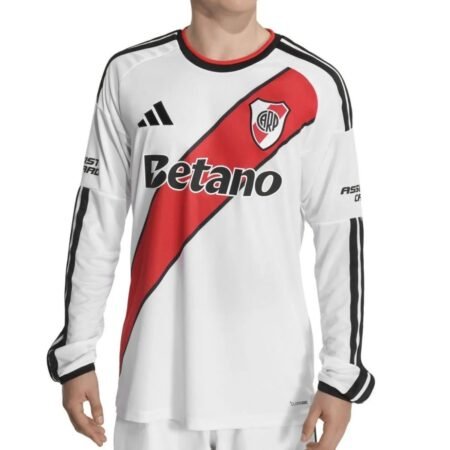 Camisa River Plate Branca 2026/27 Titular I Manga Longa Masculina