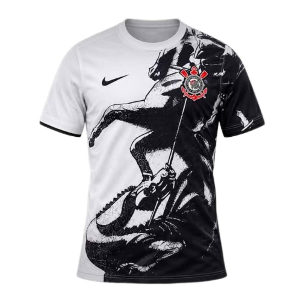 camisa-corinthians-pre-joog-São-jorge-preta-branco-2026-27-masculina Camisa Corinthians São Jorge Pré-Jogo Preta/Branco 2026/27 Masculina