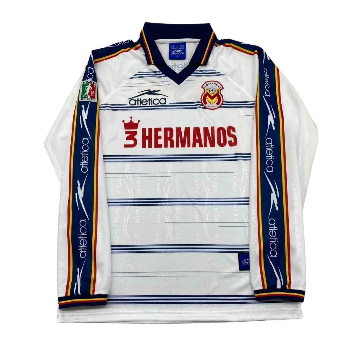 camisa-manga-longa-morelia-monarcas-branca-1999-2000-away-ii-masculina Camisa Club Atlético Morelia Branca 1999/00 Away II Manga Longa