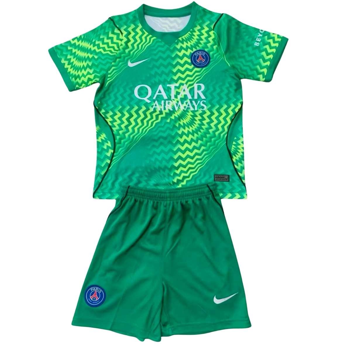 conjunto-infantil-goleiro-psg-verde-2026-27-unissex Kit Infantil PSG Verde 2025/26 Goleiro Home I Unissex