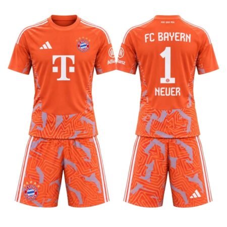Kit Infantil Bayern de Munique Laranja Neuer #1 2026/27  Goleiro Unissex
